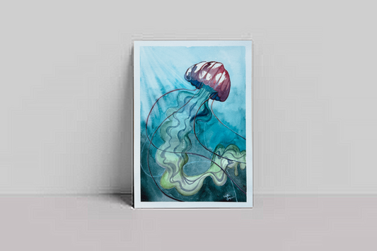 Dreamy Deepsea Jellyfish Print (A5)